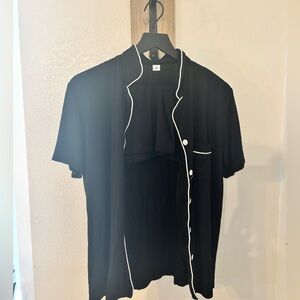 Amazon Black Pajama Set with White Trim